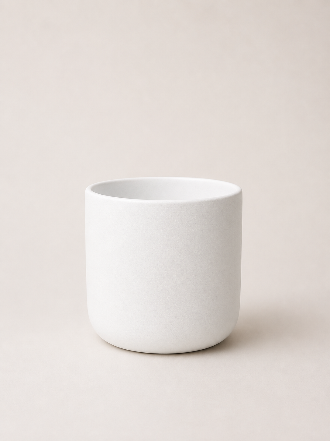 Maceta Minimalista Mate blanca, cilíndrica y de acabado mate — Napuplant