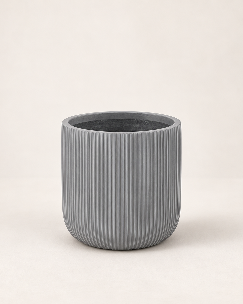 Maceta Linea Grey gris con acanalado vertical — Napuplant