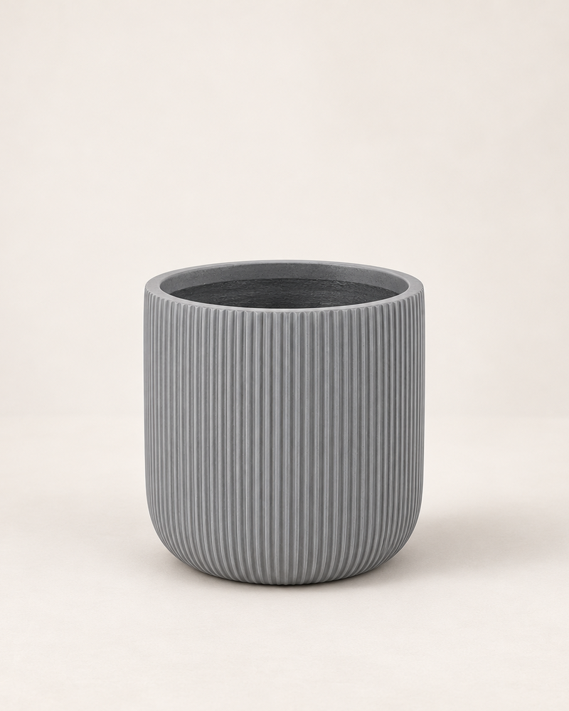 Maceta Linea Grey gris con acanalado vertical — Napuplant