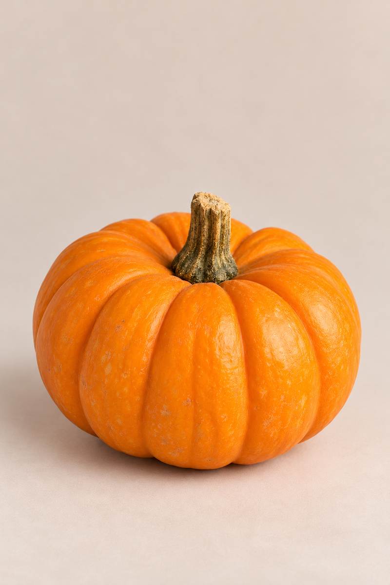 Calabaza mini de Halloween, naranja y con gajos marcados