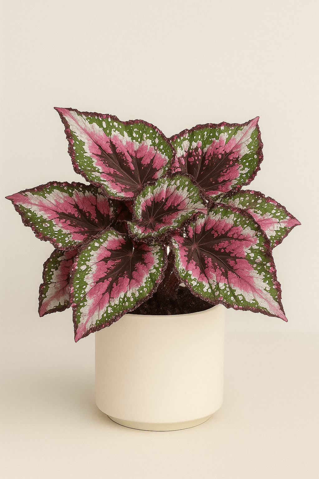 Begonia rex · Hoja hibrida
