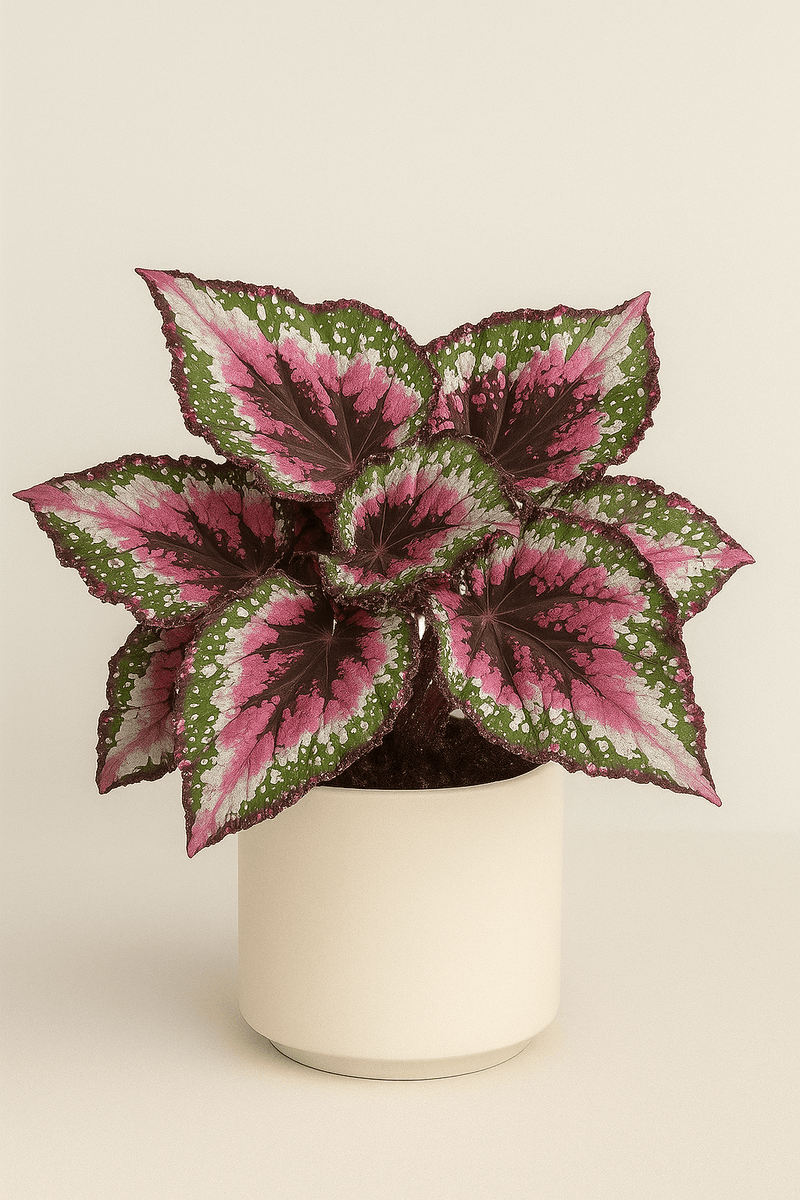 Begonia rex · Hoja rosa
